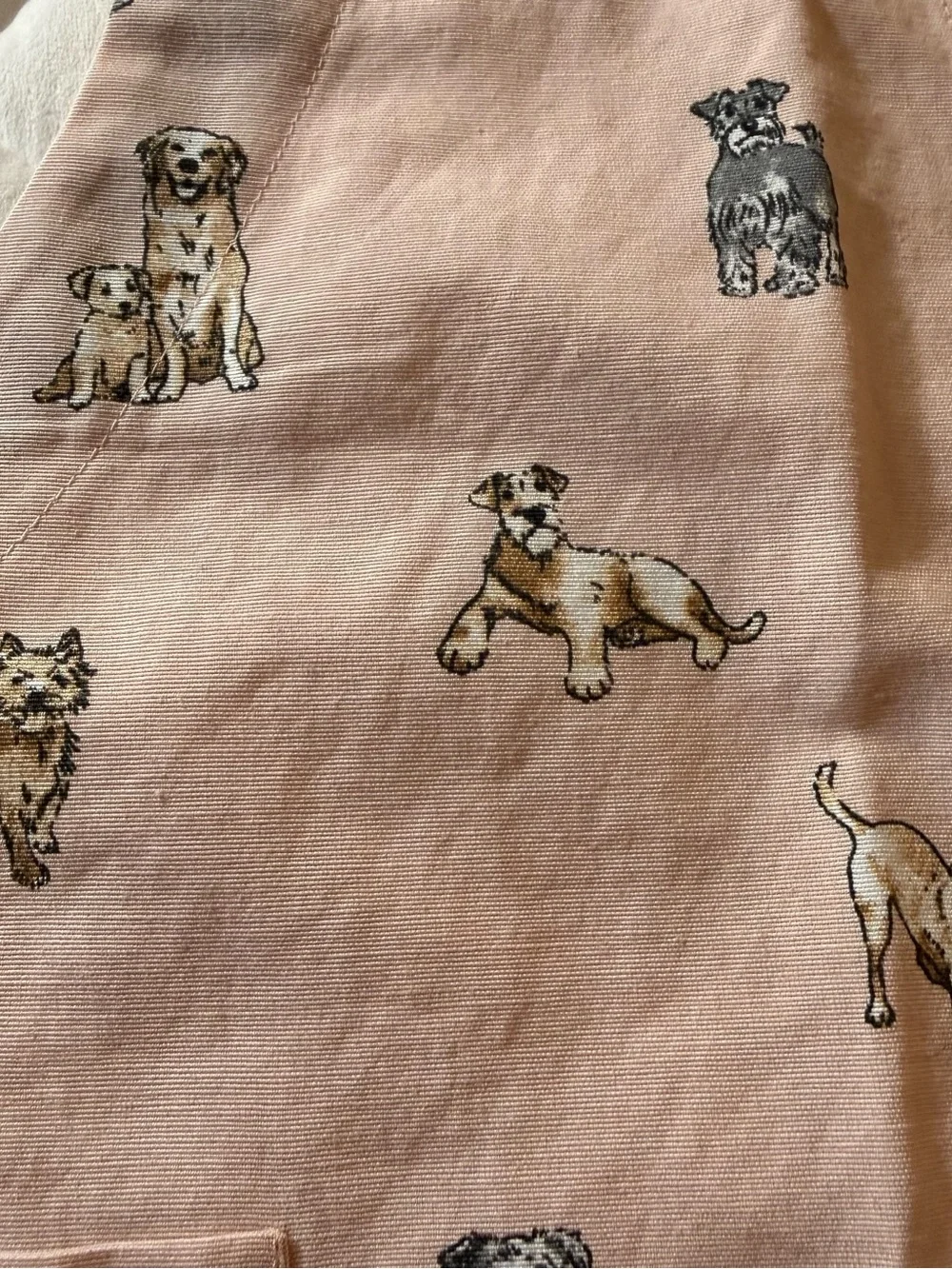 Bunny Street Kids Dog Print Cooking Apron Pink Size 5-7 Years